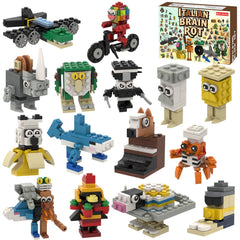 Myth Qholve Italian Brain Rot 16in1 figures displayed on a desk for playful inspiration.