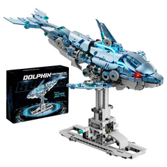 Myth Qholve mechanical blue dolphin head view shows display-ready design.