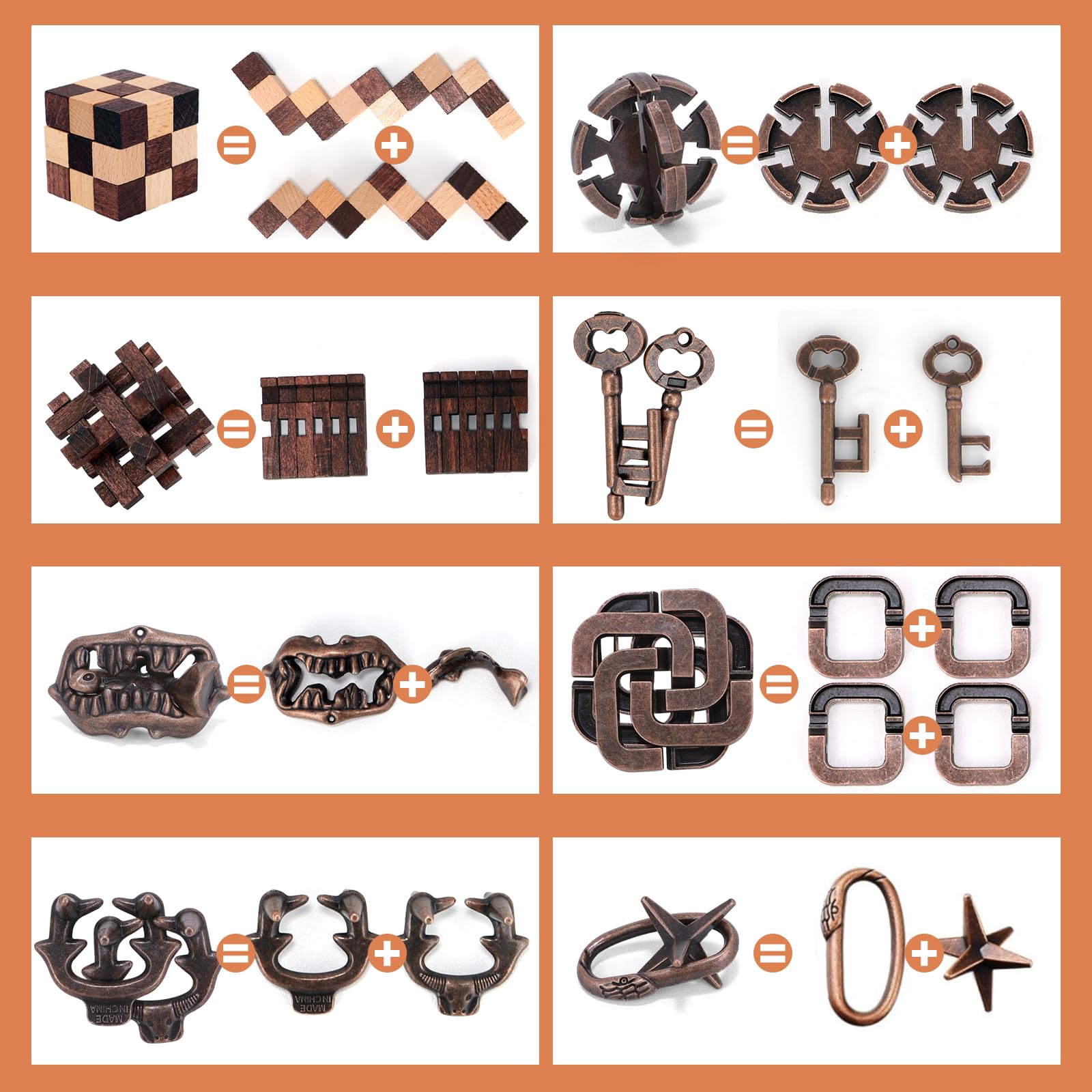 Mytothfy 3D brain teaser designs for adults and teens with varying difficulty