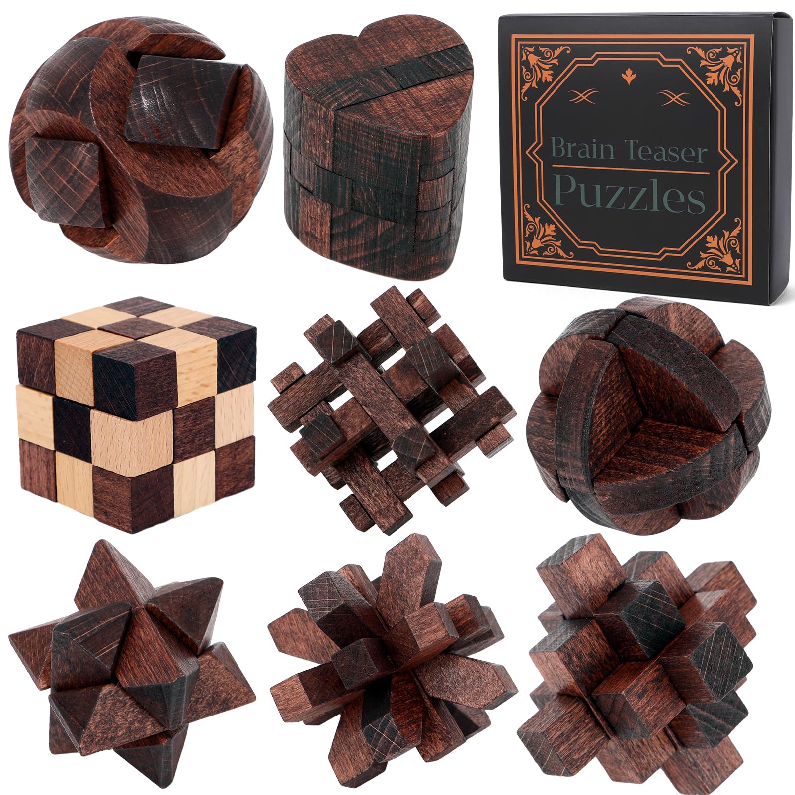 Mytothfy brain teaser wooden puzzles collection for focused problem-solving and dexterity.