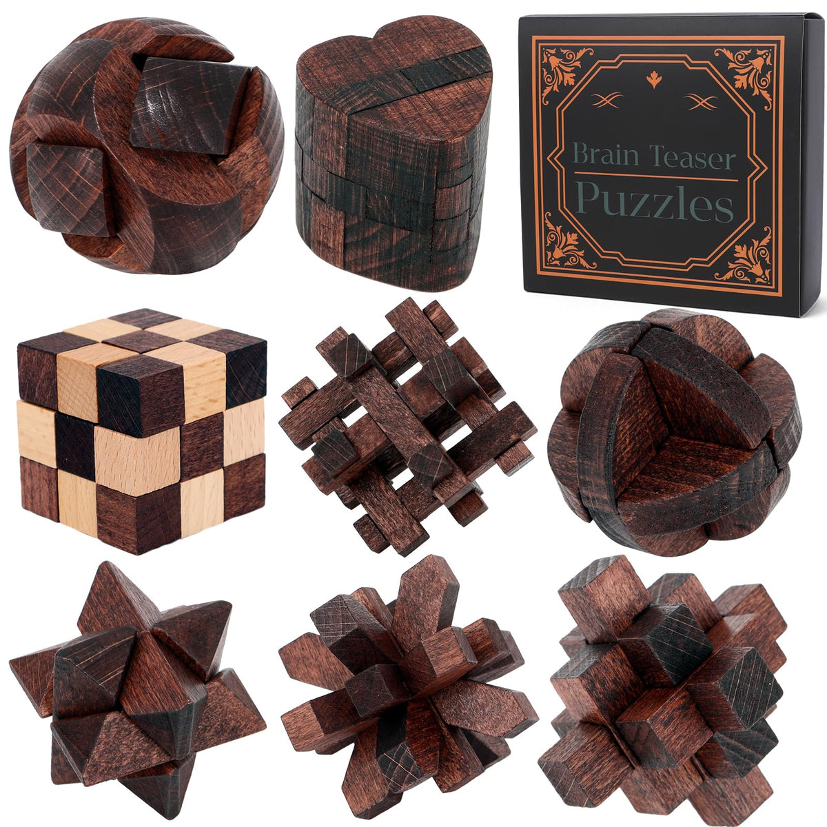Mytothfy brain teaser wooden puzzles collection for focused problem-solving and dexterity.