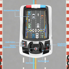 Mytothfy digital display driving game showing traffic scenes for engagement.