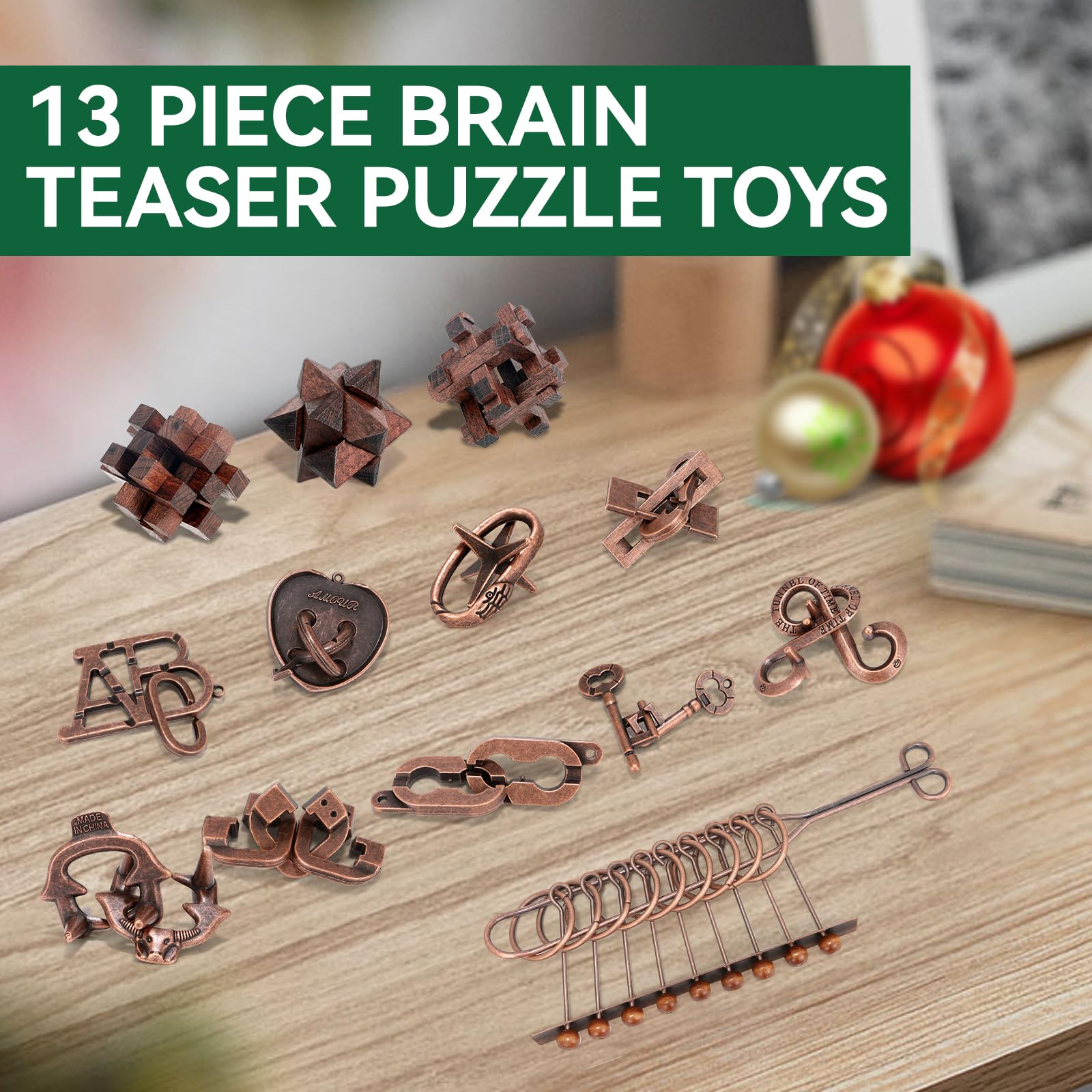 Mytothfy metal 3D puzzle challenges spatial reasoning with sleek design.