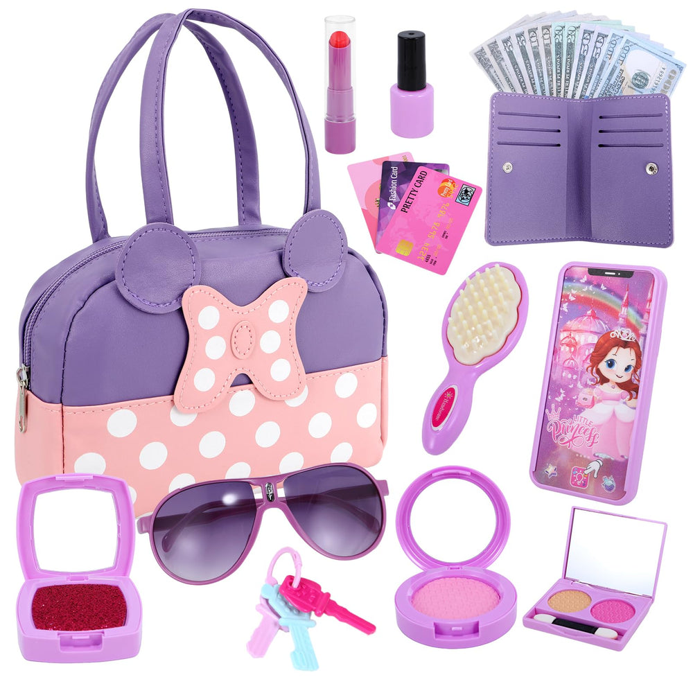 Mytothfy pretend purse set front view for imaginative toddler outings