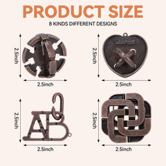 Mytothfy stainless steel and wood brain teaser with smooth edges for safe handling.