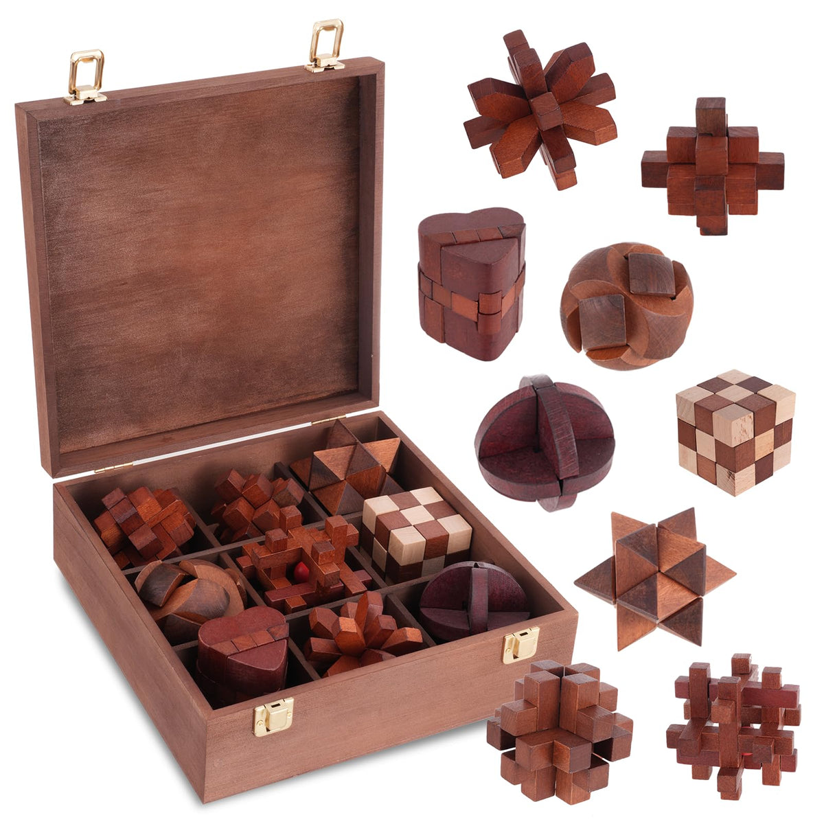 Mytothfy wooden brain teaser box for focused thinking.