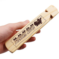 MYUBWTF solid wood train whistle with four tones, ideal for imaginative play.