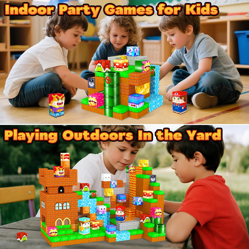 MyWodGame blocks used as party activity for group play and decor ideas.