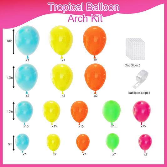 MYXTDAY rainbow balloon arch ideal for beach-themed parties
