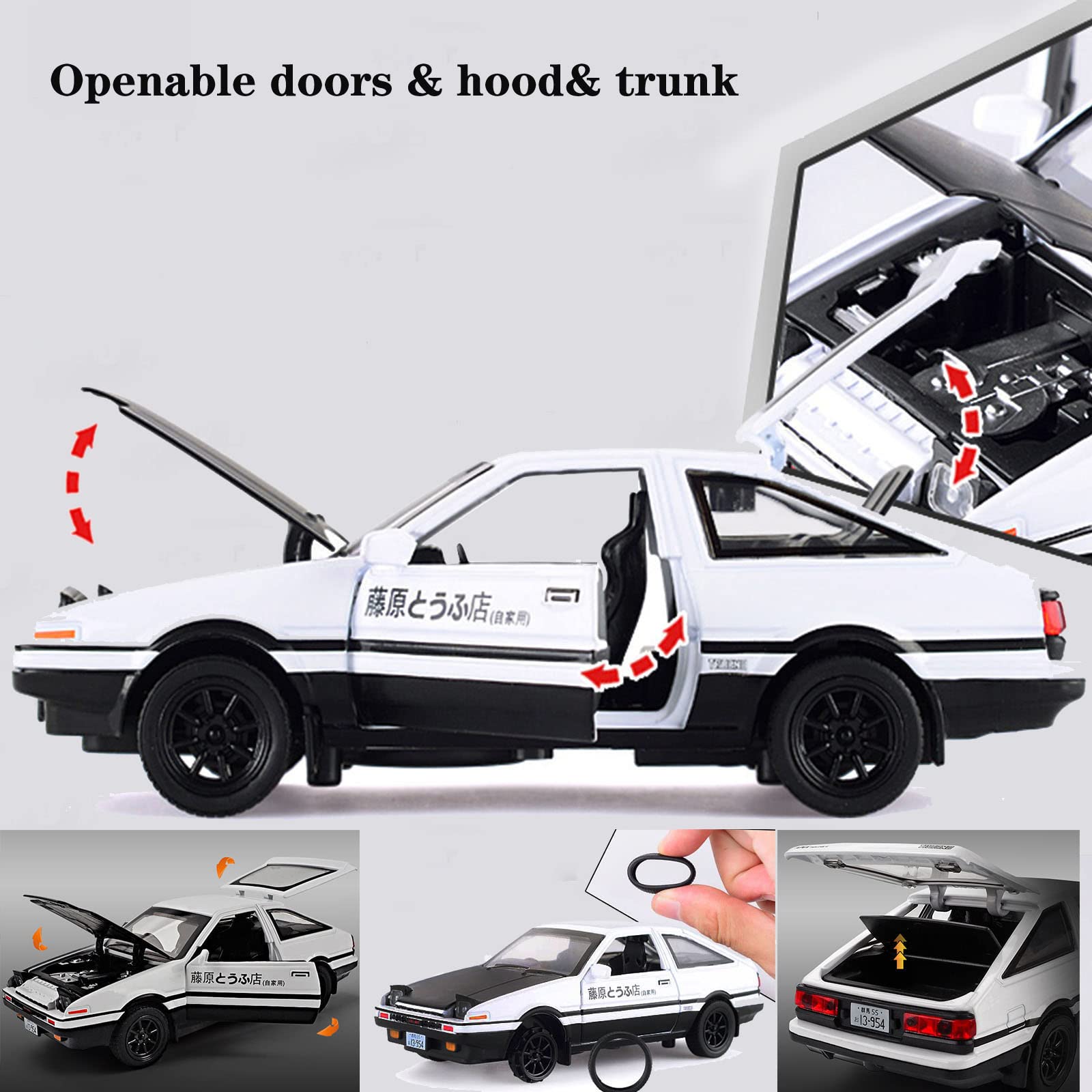 Mzexoma Initial D Trueno AE86 headlights light up for realism.