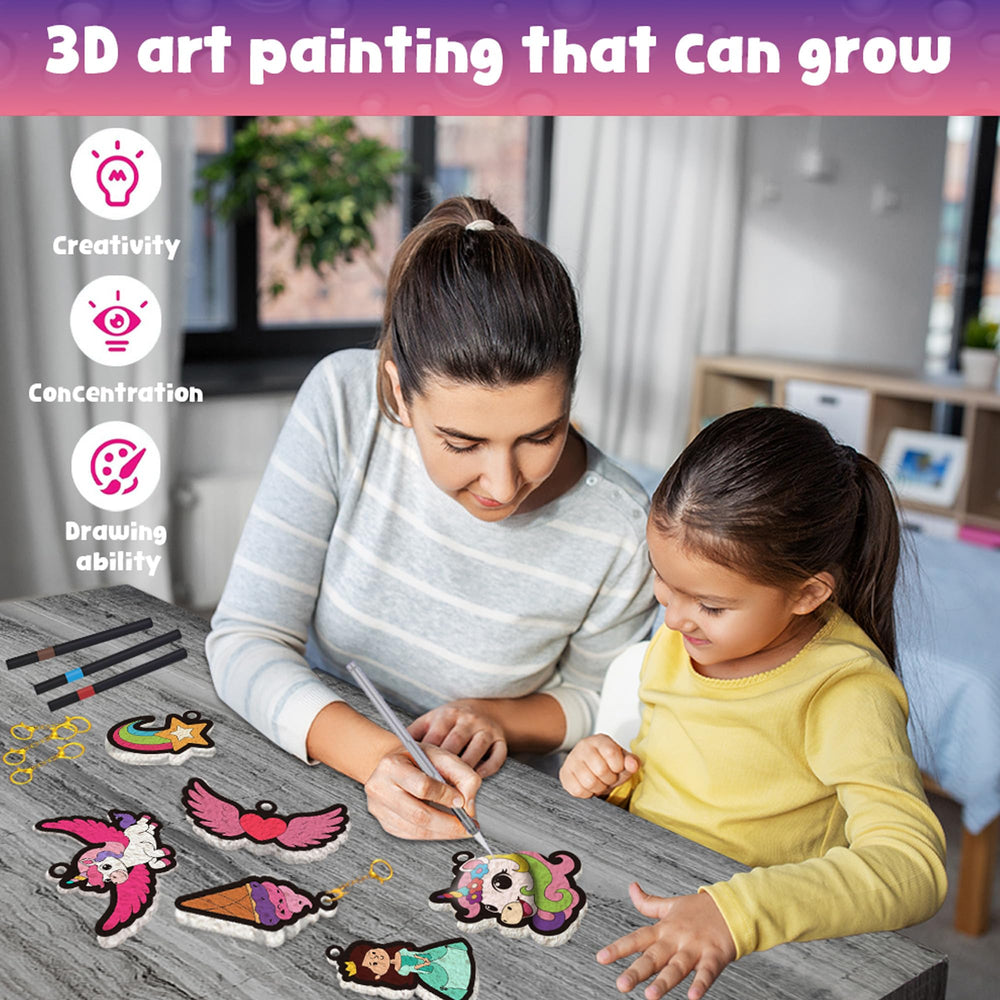 MZYTOZA 3D Art Kit Aqua Puffs water brushes – easy color application