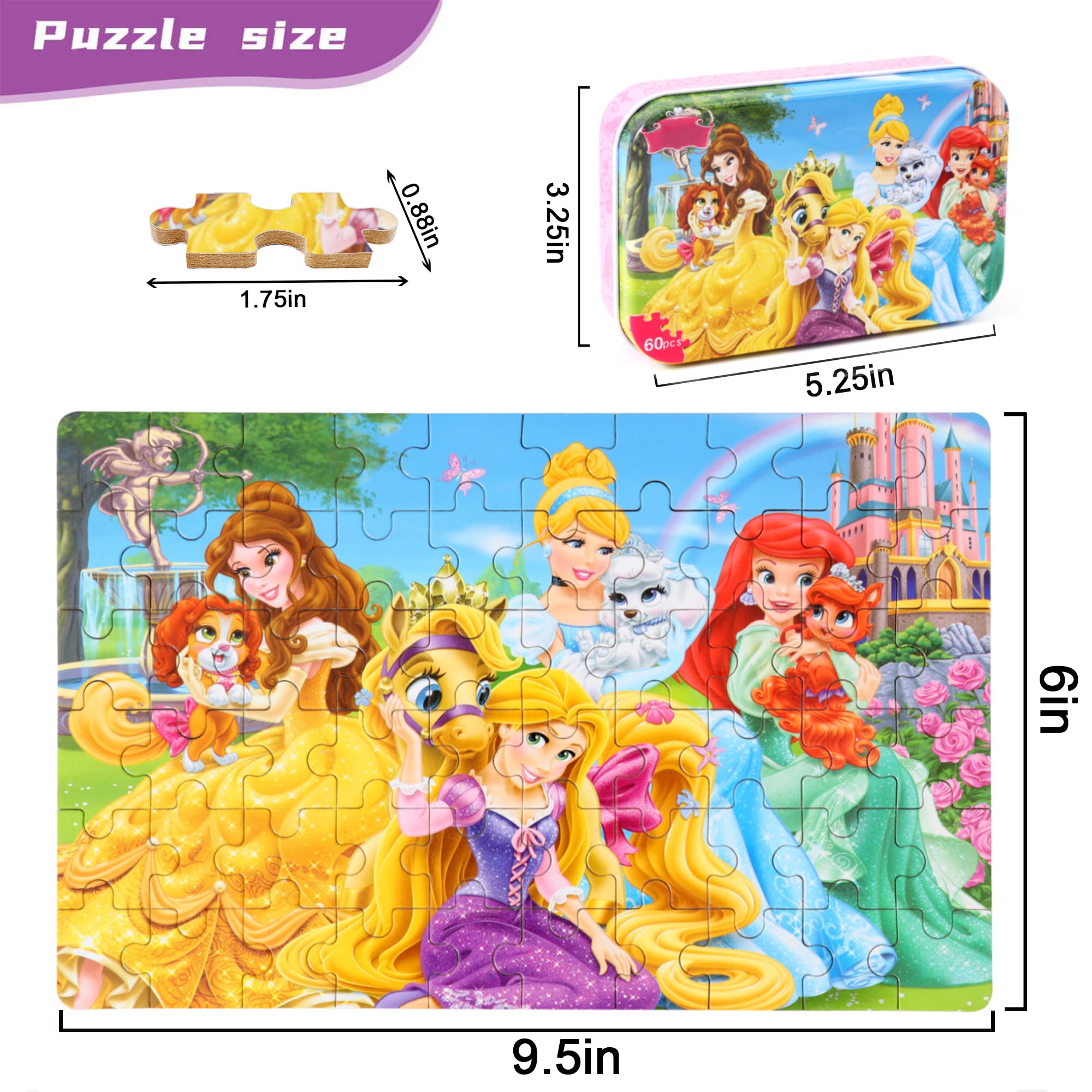 MZZOTOY 60-piece princess puzzle for focused, screen-free family time.