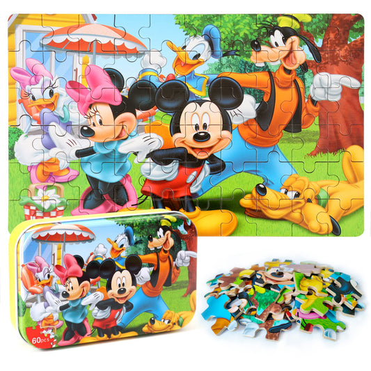 MZZOTOY 60-piece puzzle box with bright pieces for screen-free learning and family fun.