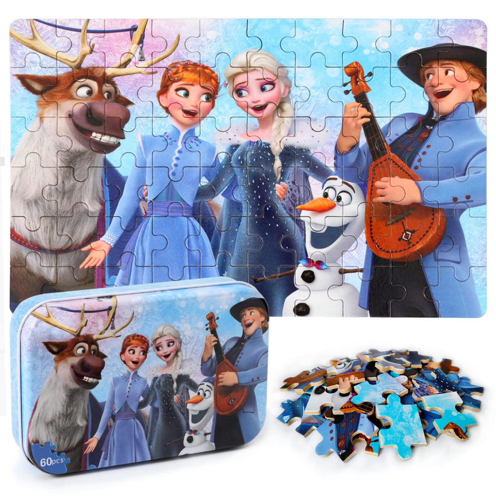MZZOTOY 60-piece puzzle front of box attracts kids with bright visuals for engaging play.