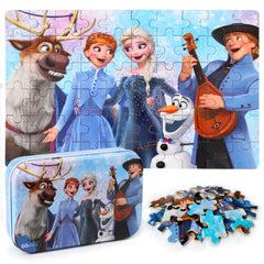 MZZOTOY 60-piece puzzle front of box attracts kids with bright visuals for engaging play.