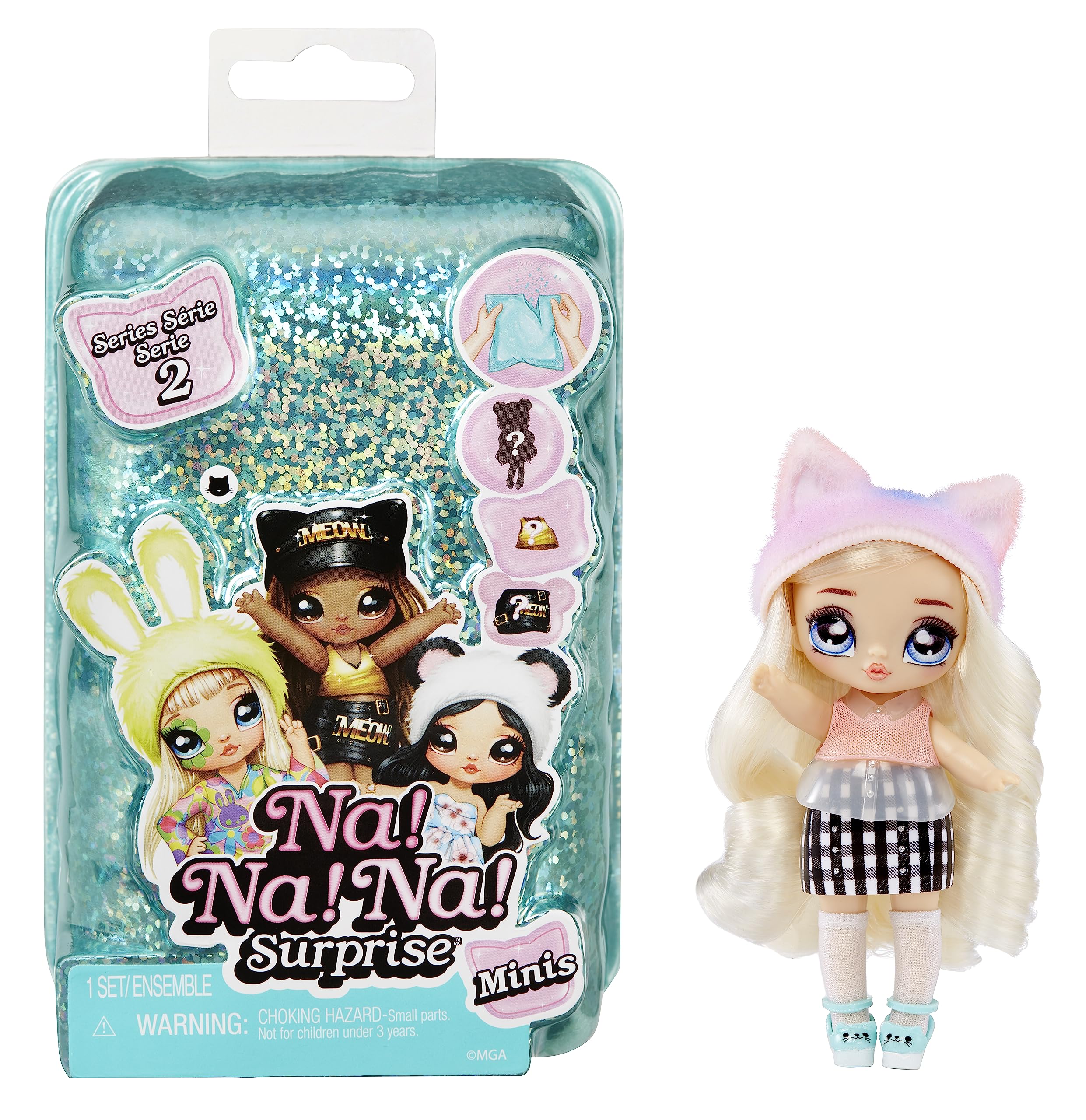 Na Na Na Surprise Minis Series 2 4-inch doll front view shows colorful animal-inspired fashion for imaginative play