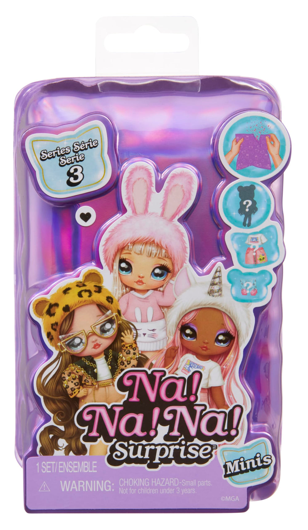 Na Na Na Surprise Minis Series 3 doll close-up for imaginative play with a 4-inch figure.