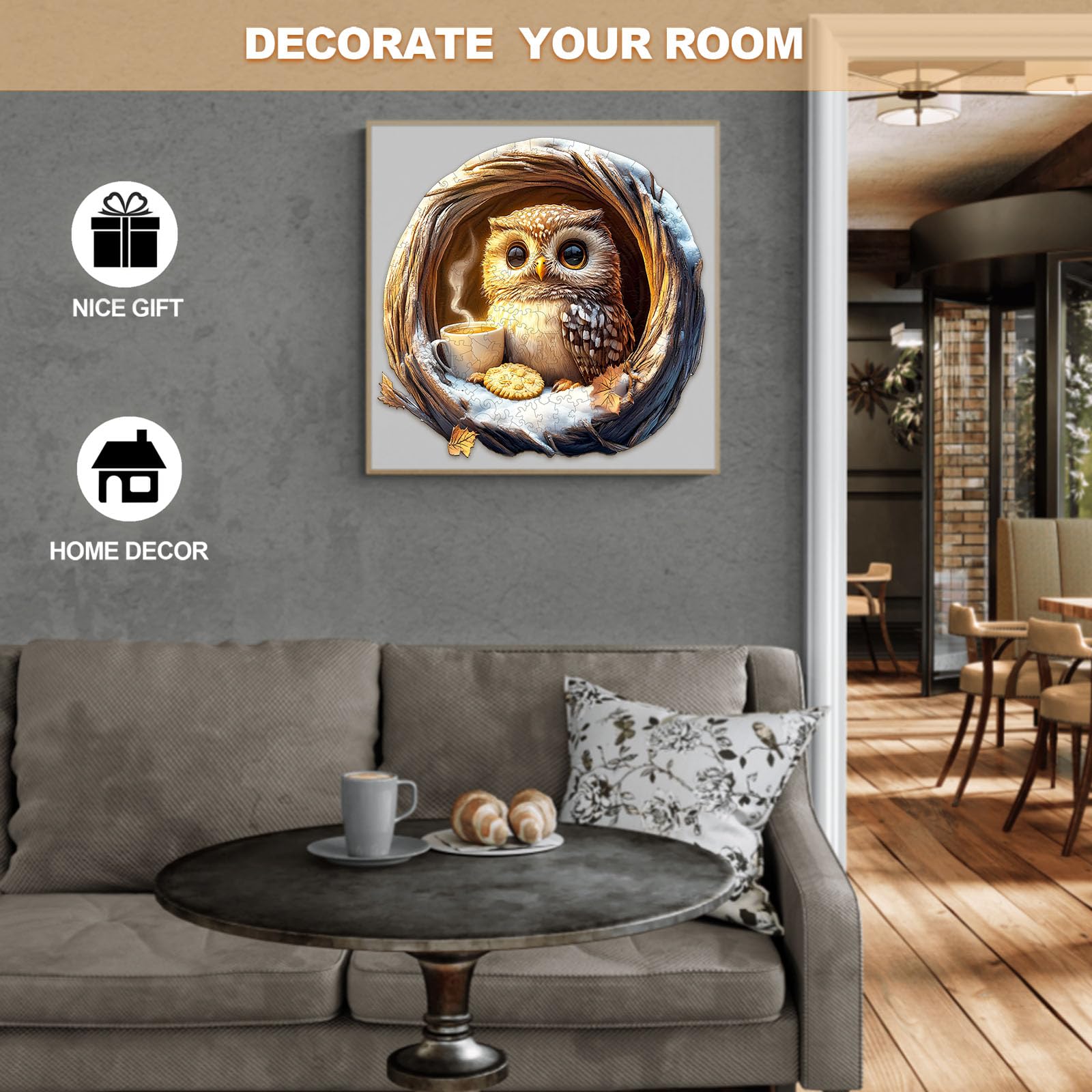NABYSHOP wooden puzzle with 3D effect for immersive viewing and challenge