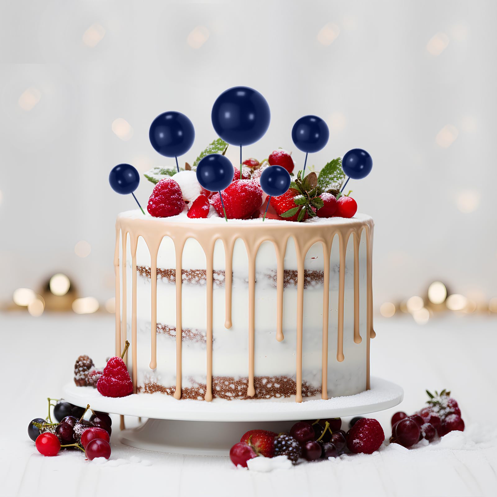 NACHLYNN navy 2-5cm cake balls topper with versatile size variety.