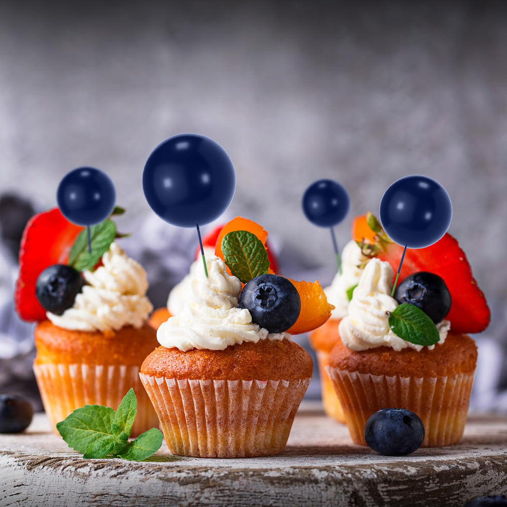 NACHLYNN navy 2cm cake balls topper for compact cake accents.