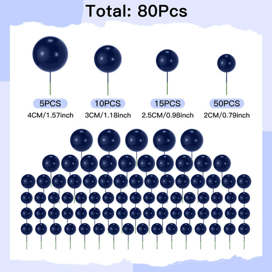 NACHLYNN navy 3cm cake balls topper decorating cupcakes.