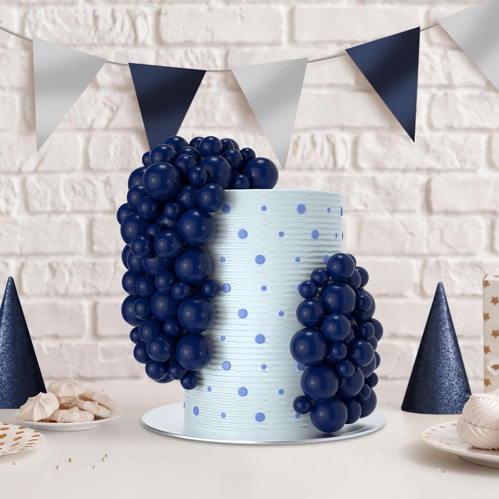 NACHLYNN navy food-safe cake balls topper designed for direct decoration