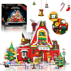 NAFONRU Christmas House front view highlights festive red walls for holiday decor.