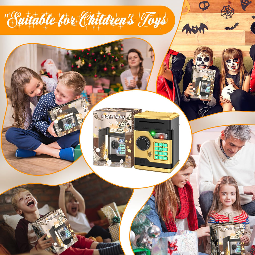 NAFEIV piggy bank secure door and ABS design for durable play.