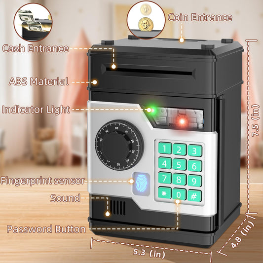 NAFEIV Piggy Bank with fingerprint unlocking for quick, secure access.