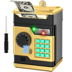 NAFEIV piggy bank front view shows secure password access for kids.