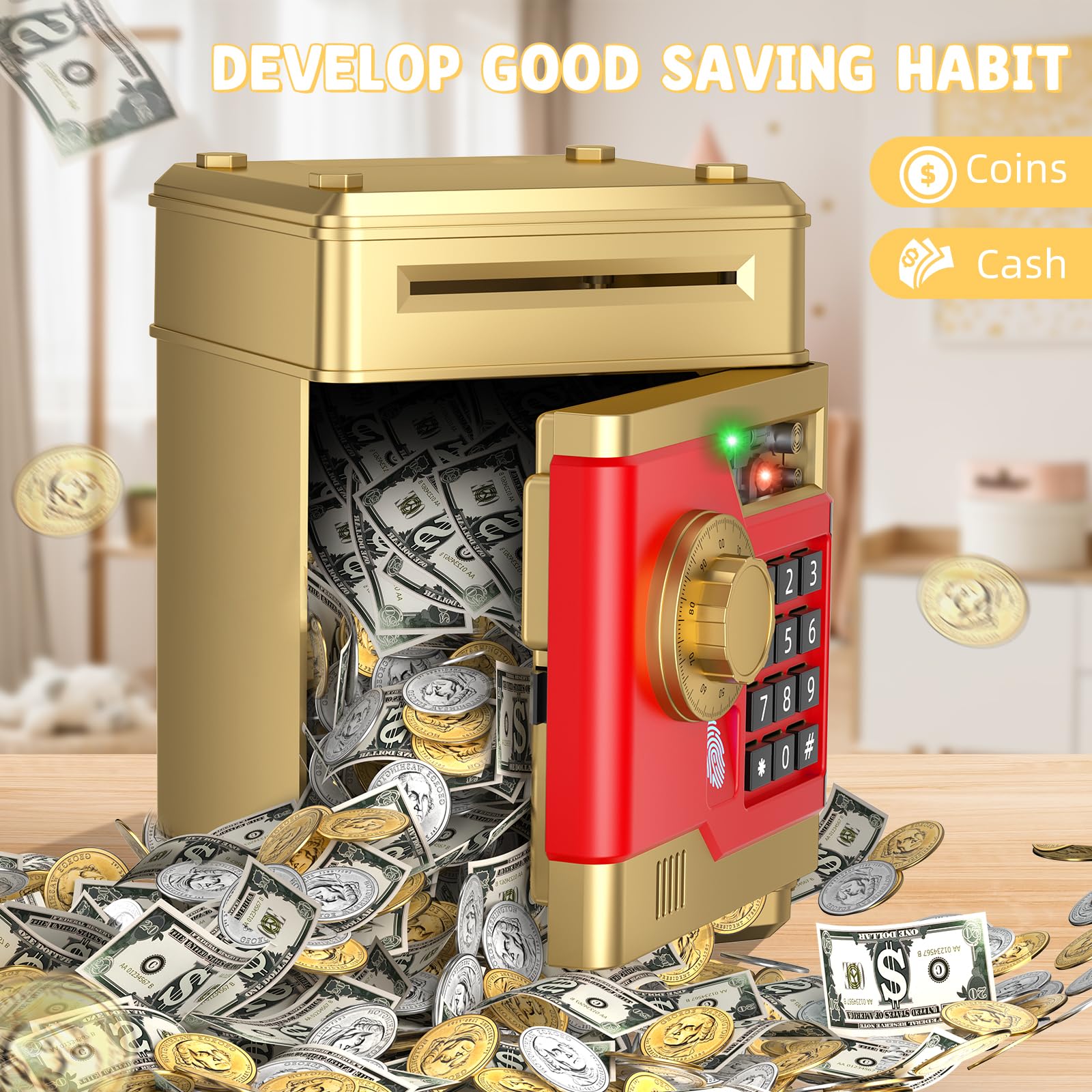 NAFEIV Piggy Bank ideal gift for kids aged 3 to 13.