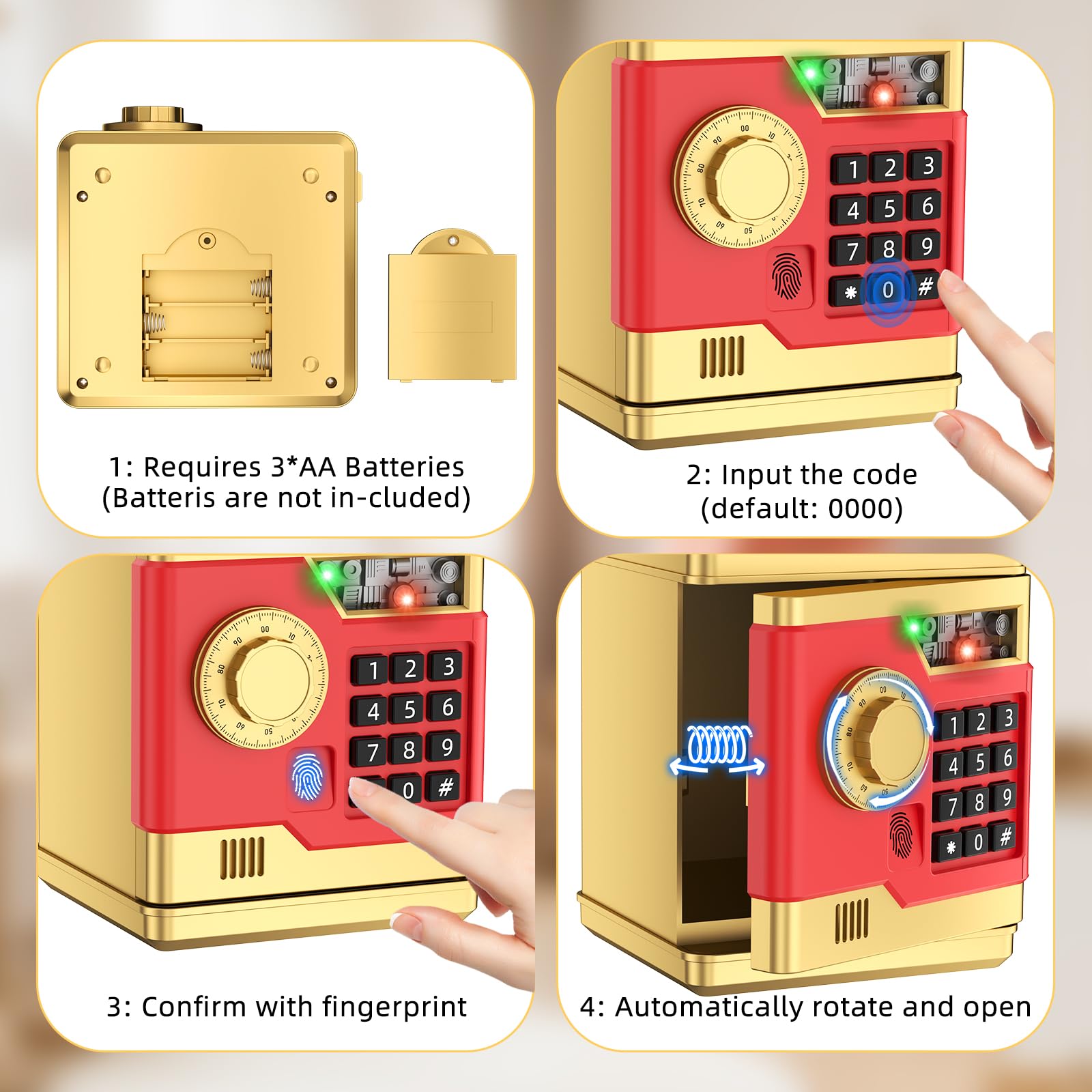 NAFEIV Piggy Bank music function offers gentle encouragement during saving.