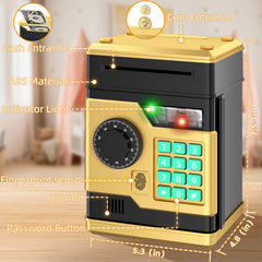 NAFEIV piggy bank side view highlights large 600-coin capacity for growing savings.