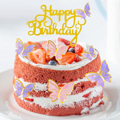 Naiircool 3D butterfly wings with golden lines enhance cupcake presentation