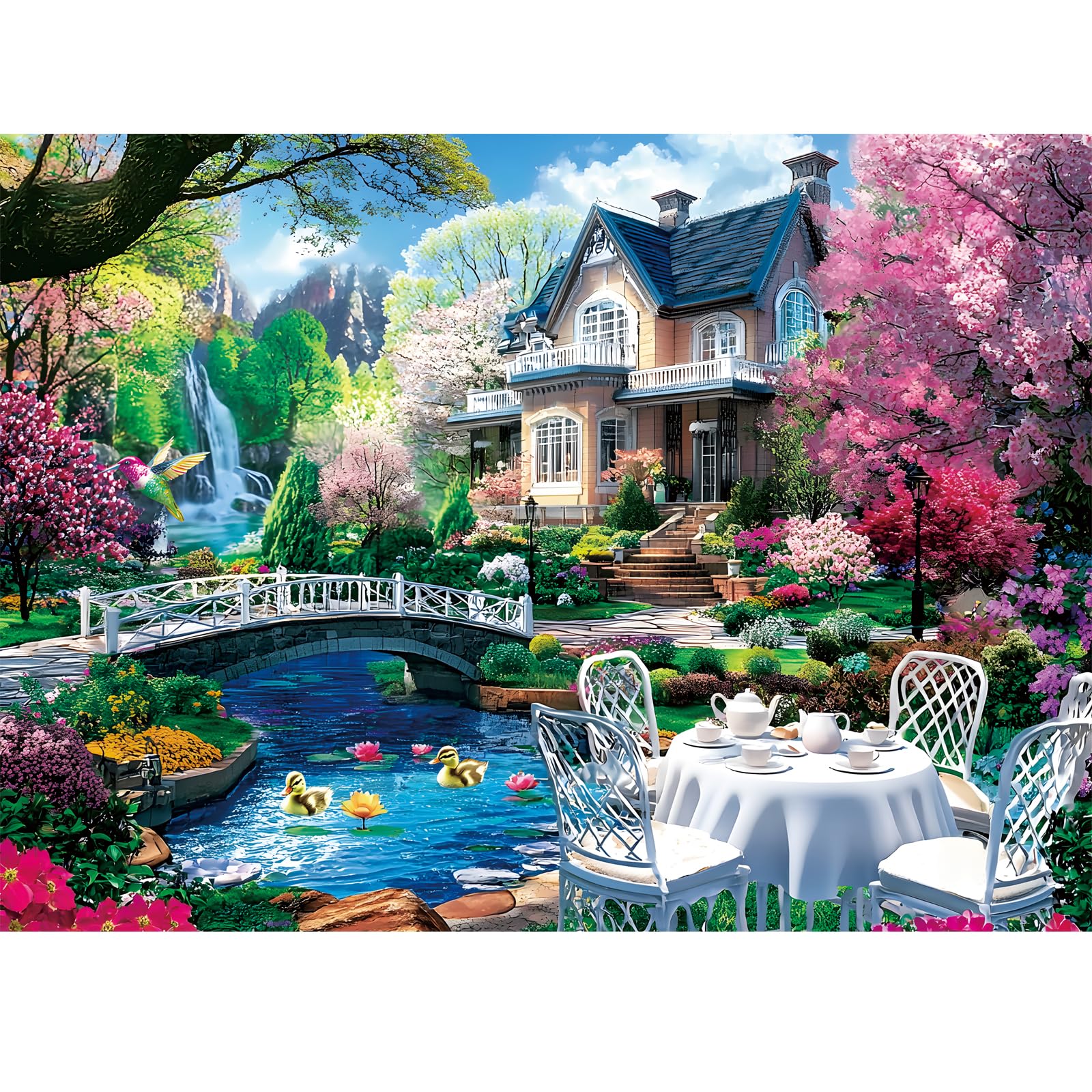 Najiaxiaowu Lakeside Morning puzzle — cherry blossoms and water for mindful relaxation.