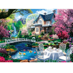 Najiaxiaowu Lakeside Morning puzzle — cherry blossoms and water for mindful relaxation.