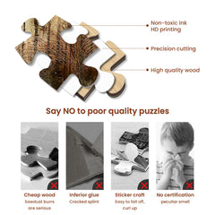 Najiaxiaowu WOZUIBAN natural wood board puzzle close-up: premium texture and satisfaction