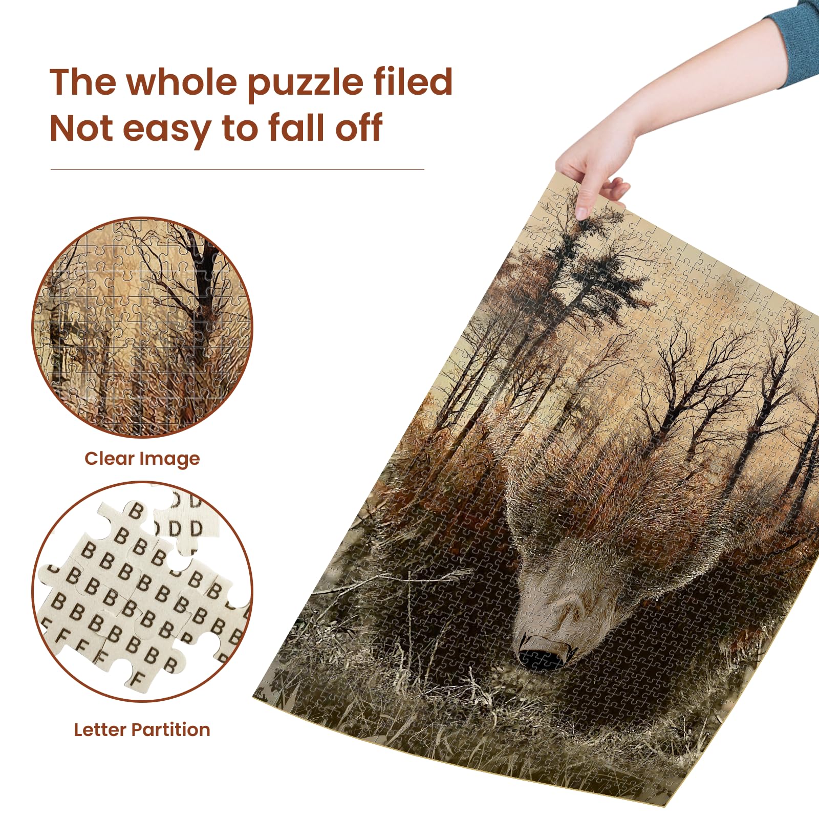 Najiaxiaowu WOZUIBAN puzzle pieces close-up: precision cuts for smooth finish