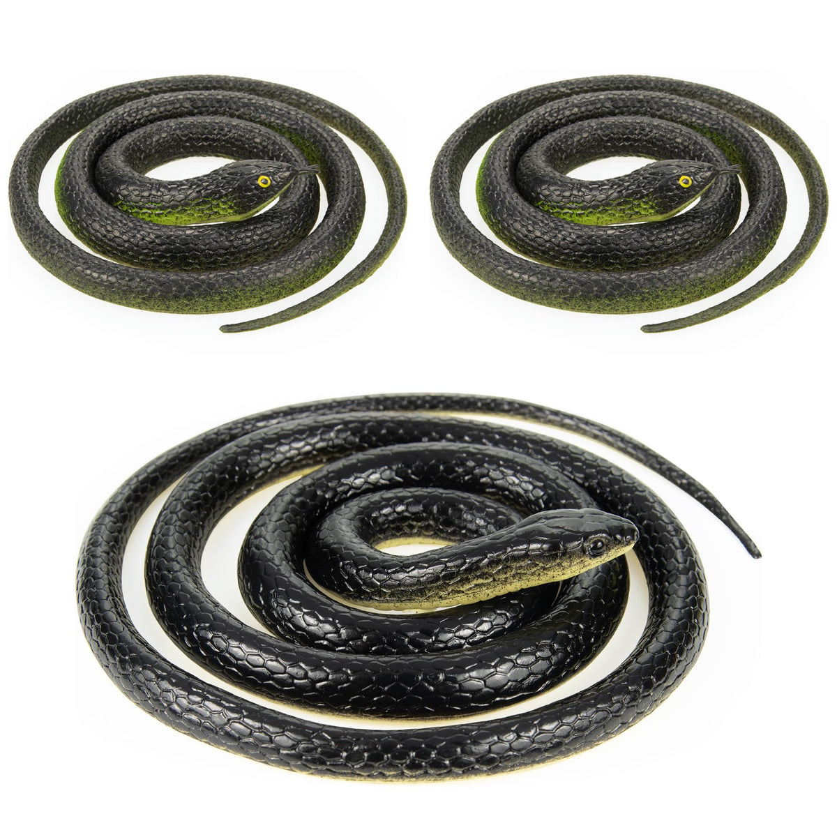 NAKIMO 50-inch realistic rubber snake, lifelike garden prop for outdoor scenes