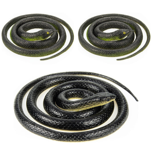 NAKIMO 50-inch realistic rubber snake, lifelike garden prop for outdoor scenes