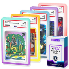NAKIS Slab Guard gradient multi-color pack protecting PSA cards with stylish display flair