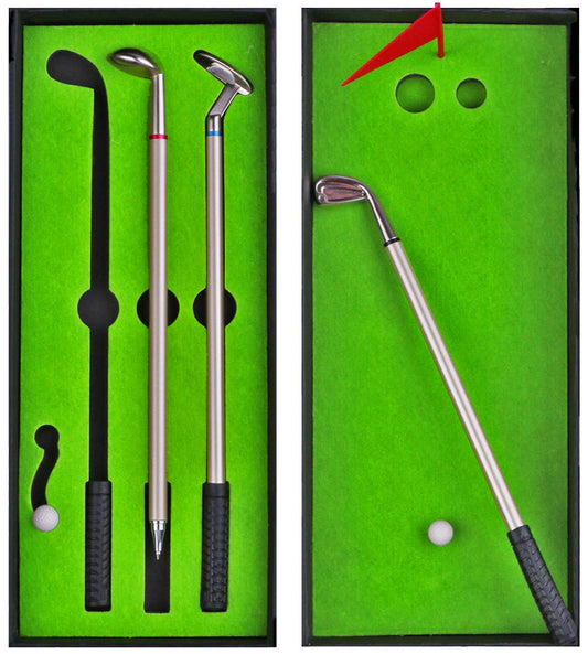 Nalakuvara golf pen desktop game set on a clean desk for playful focus