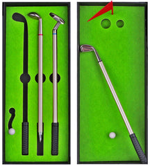 Nalakuvara golf pen desktop game set on a clean desk for playful focus