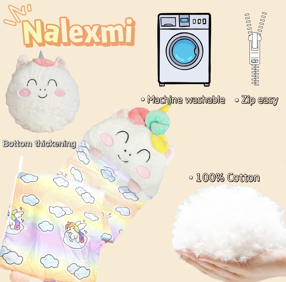 Nalexmi Happy Kids Sleeping Bag pillow set, plush support for restful naps.