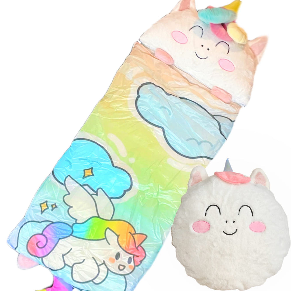 Nalexmi unicorn sleeping bag with pillow for kids' sleepovers