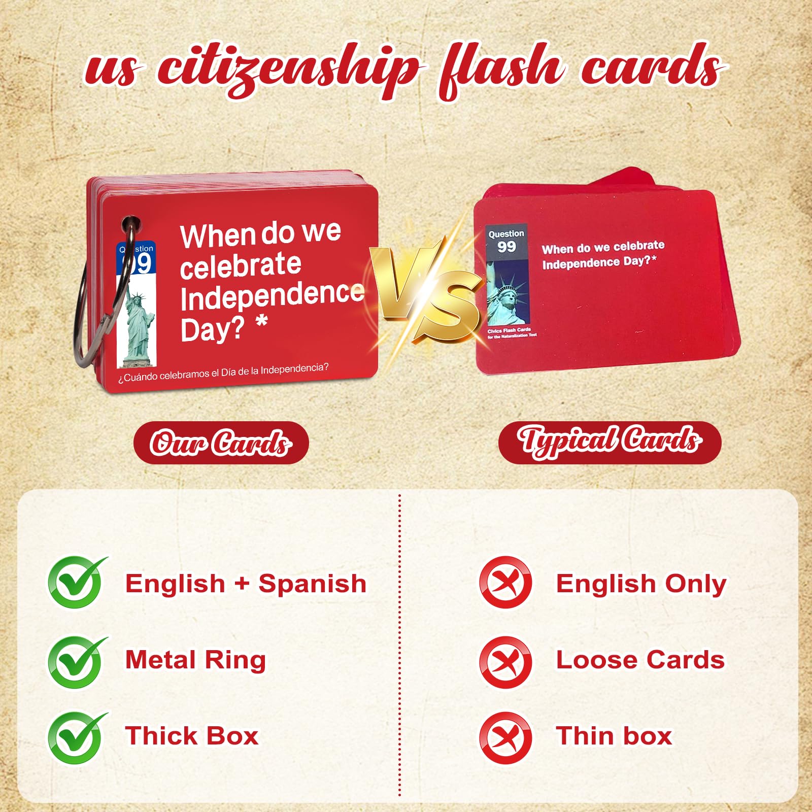 Nalosun compact 3.5 by 2.5 inch cards fit easily in a bag