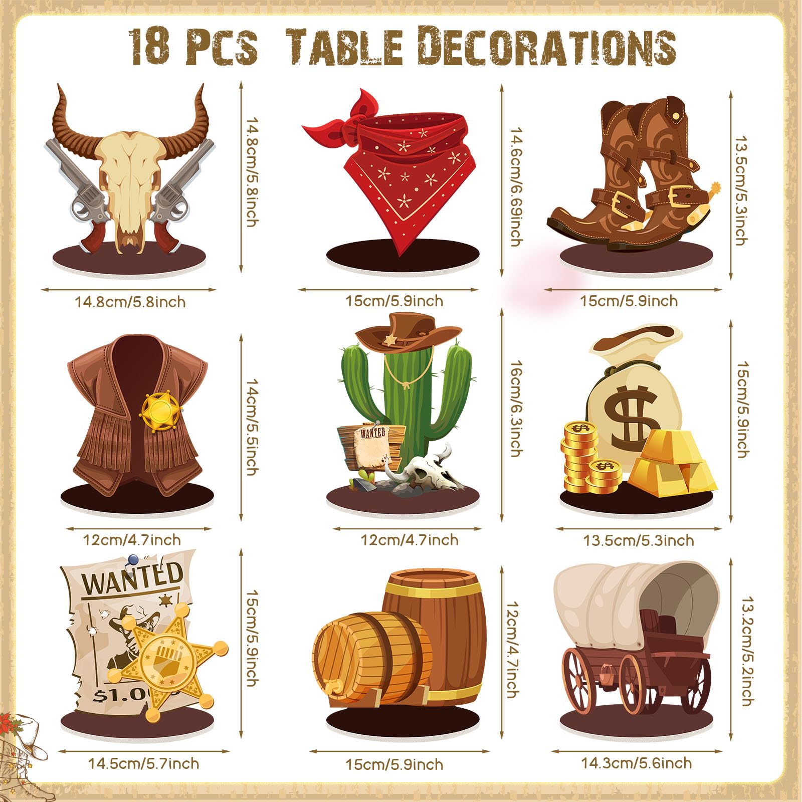 Namalu boots-pattern centerpiece adds western charm to birthday or BBQ tables.