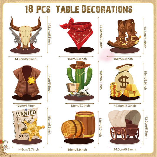 Namalu boots-pattern centerpiece adds western charm to birthday or BBQ tables.