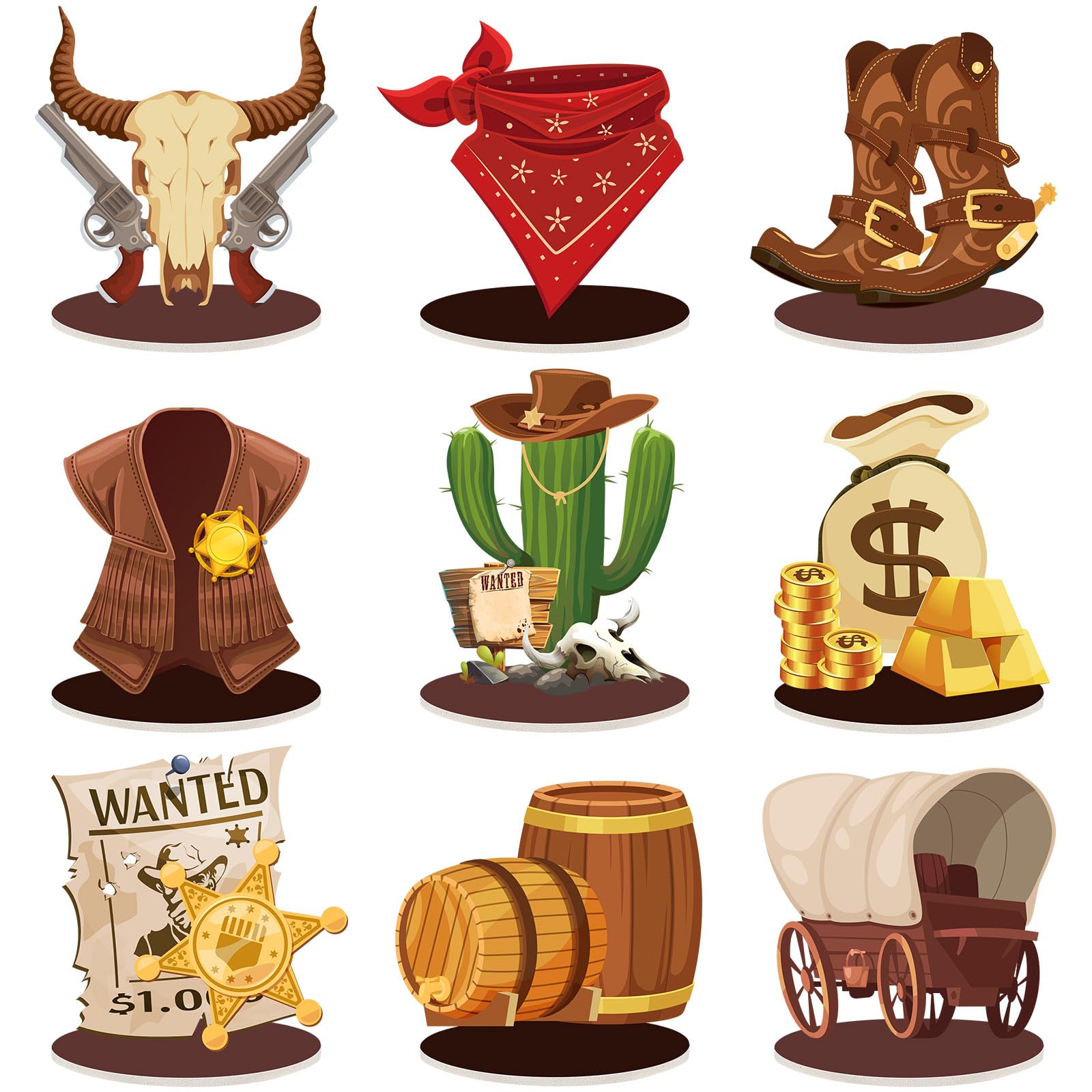 Namalu horse-pattern western centerpiece for tables, ideal for barn party decor.