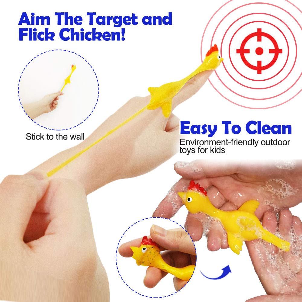Kids enjoy Namii W Easter gifts with rubber chicken slingshots